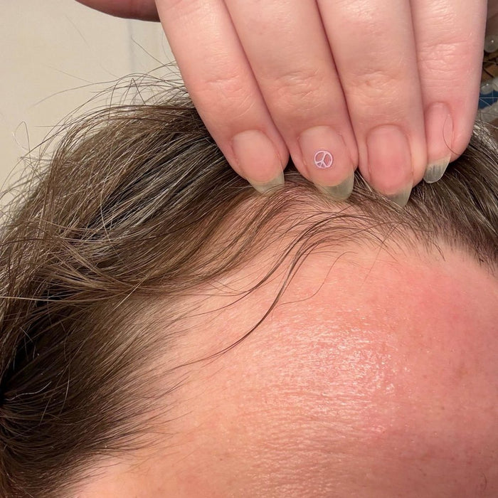 Sarah's part line and baby hairs