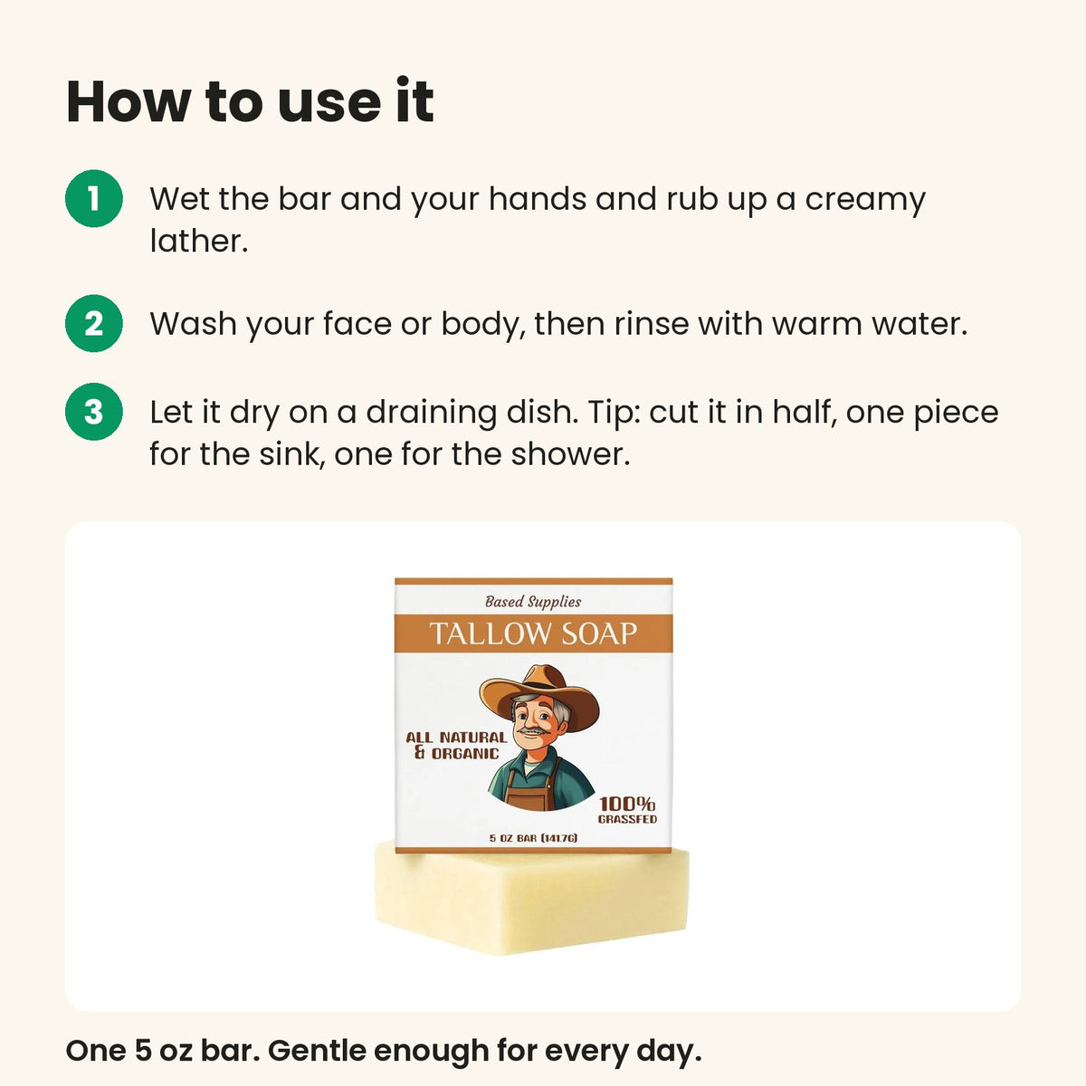 How to use the Tallow Soap Bar